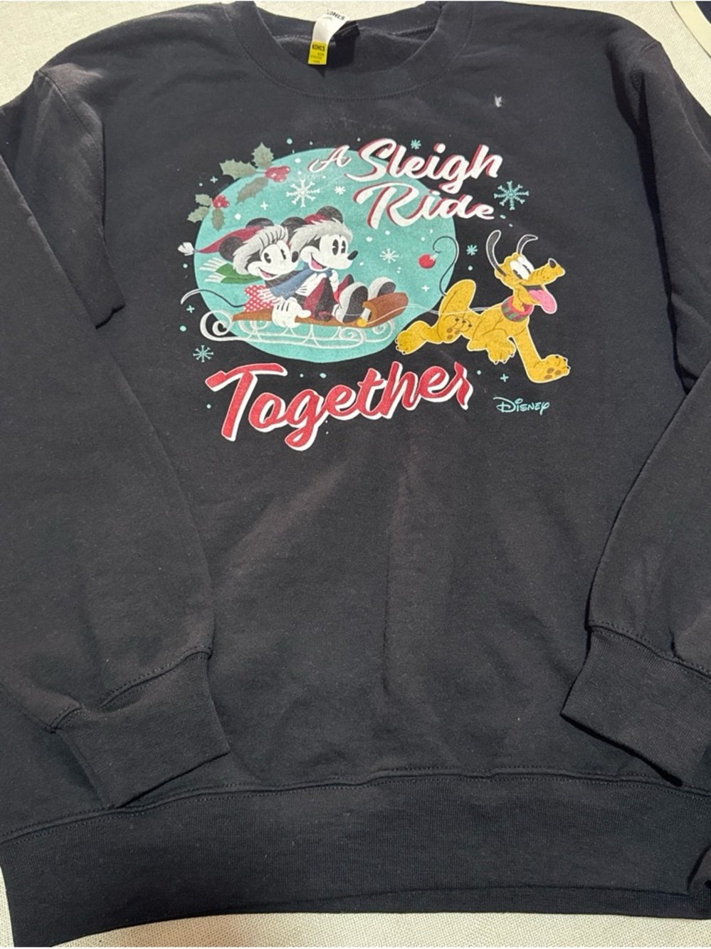 Gildan Heavy Blend Crewneck Sweatshirt - Black with Yellow Kohl's Tag